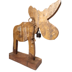 Łoś Renifer ze starego drewna XL Musztardowy